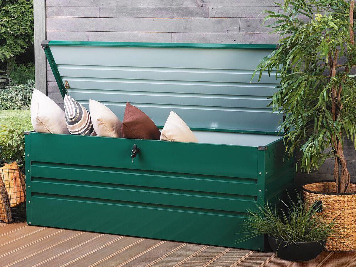 Beliani Cebrosa Kussenbox Staal 70 X 165 Cm - Groen