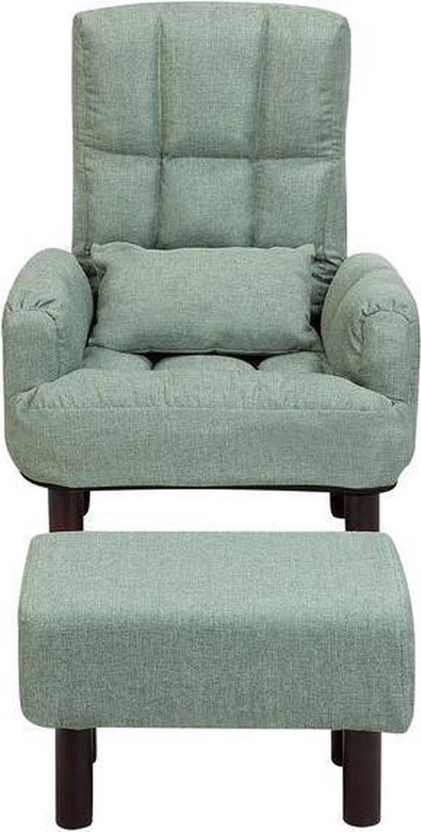 Beliani Oland Fauteuil Met Hocker Polyester 52 X 65 Cm - Groen