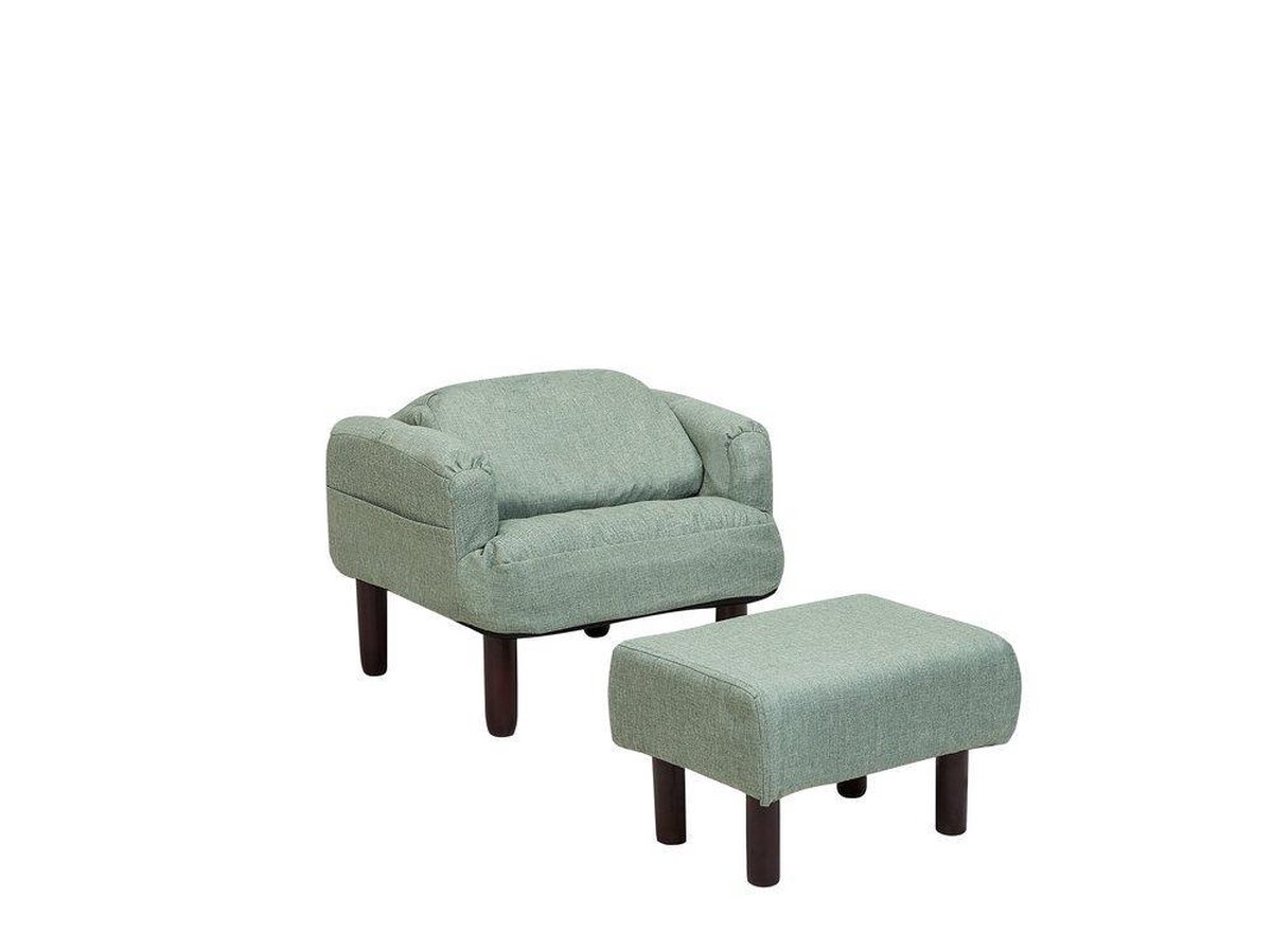 Beliani Oland Fauteuil Met Hocker Polyester 52 X 65 Cm - Groen