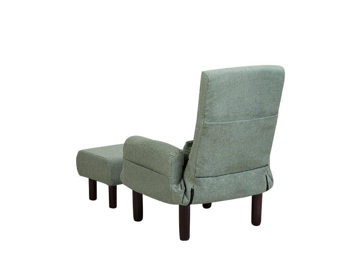 Beliani Oland Fauteuil Met Hocker Polyester 52 X 65 Cm - Groen