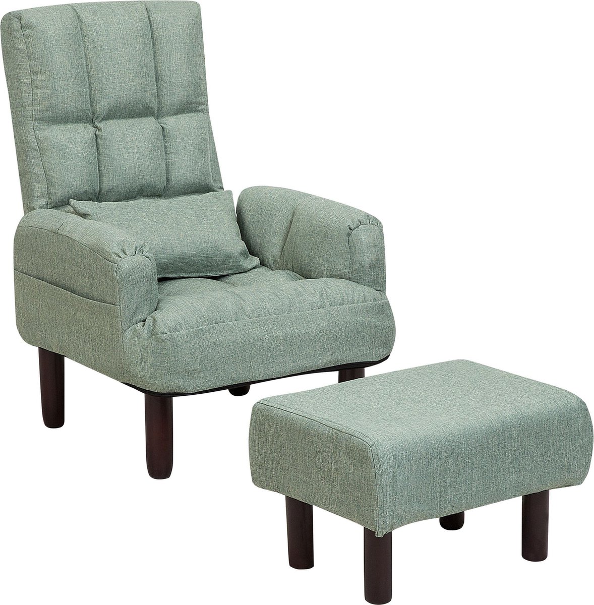 Beliani Oland Fauteuil Met Hocker Polyester 52 X 65 Cm - Groen