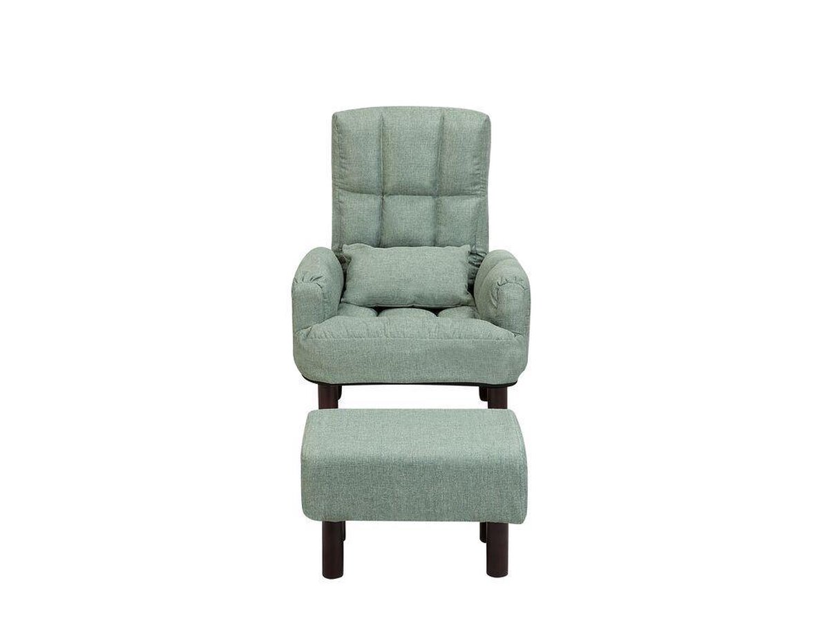 Beliani Oland Fauteuil Met Hocker Polyester 52 X 65 Cm - Groen