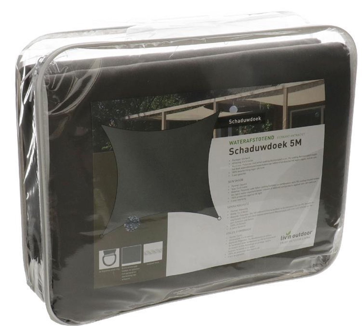 Livin'outdoor Schaduwdoek Outdoor Polyester Driehoek 500 Cm Antraciet - Grijs