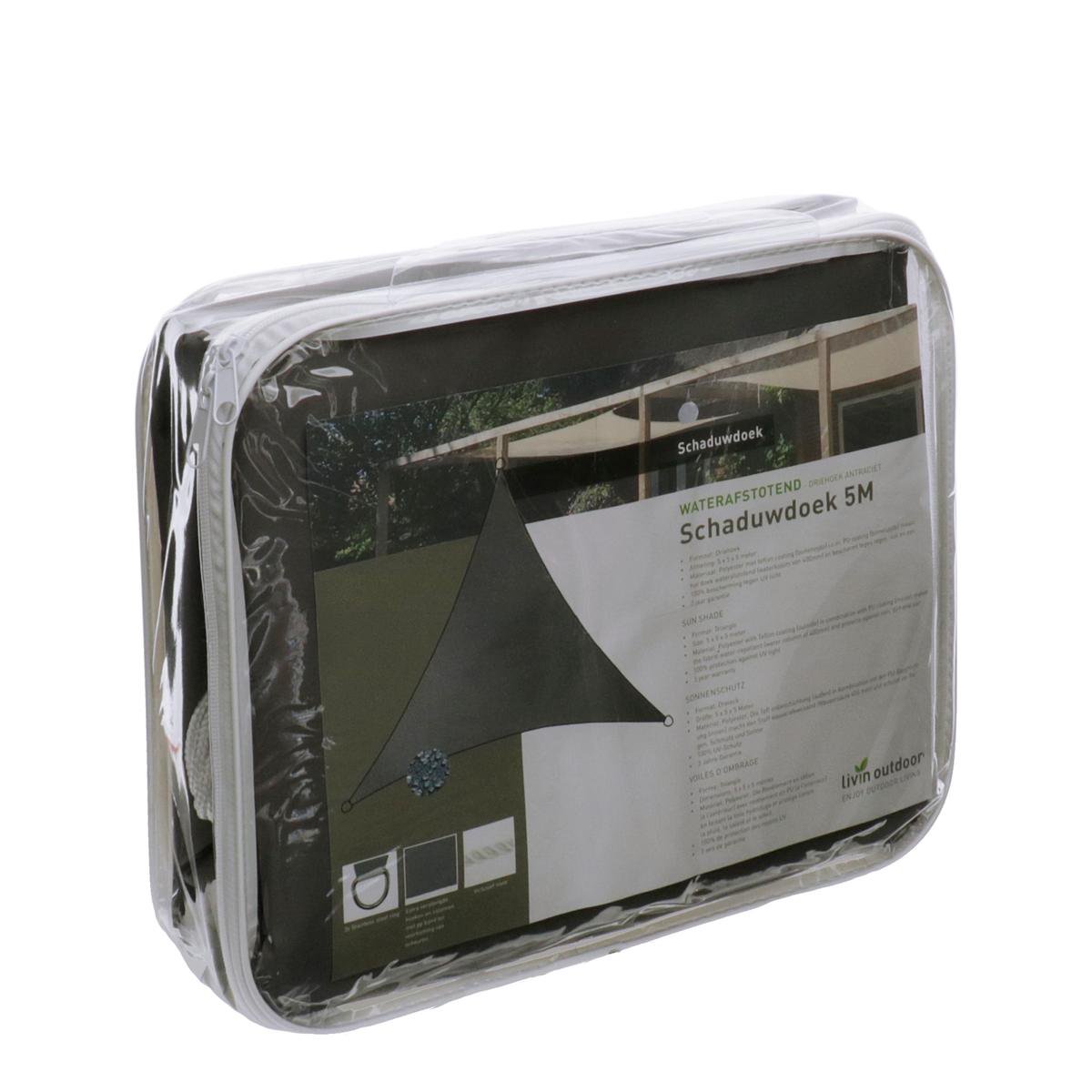 Livin'outdoor Schaduwdoek Outdoor Polyester Driehoek 500 Cm Antraciet - Grijs