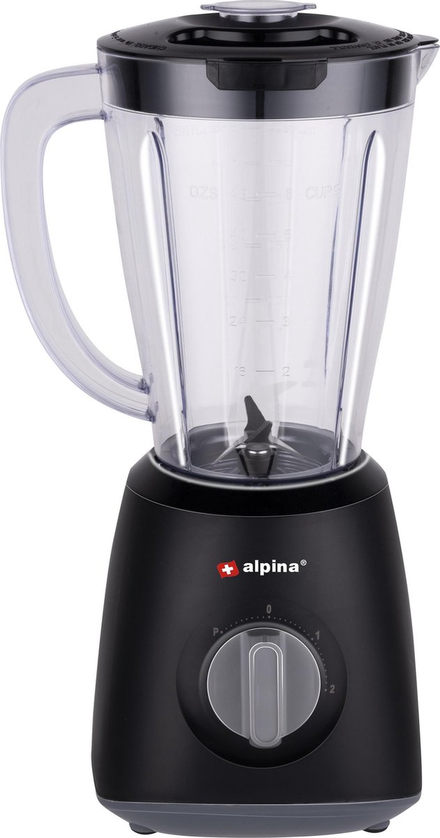 Alpina Blender - 1,5 Liter - 400 Watt - Turbofunctie - Kunststof Kan - - Zwart