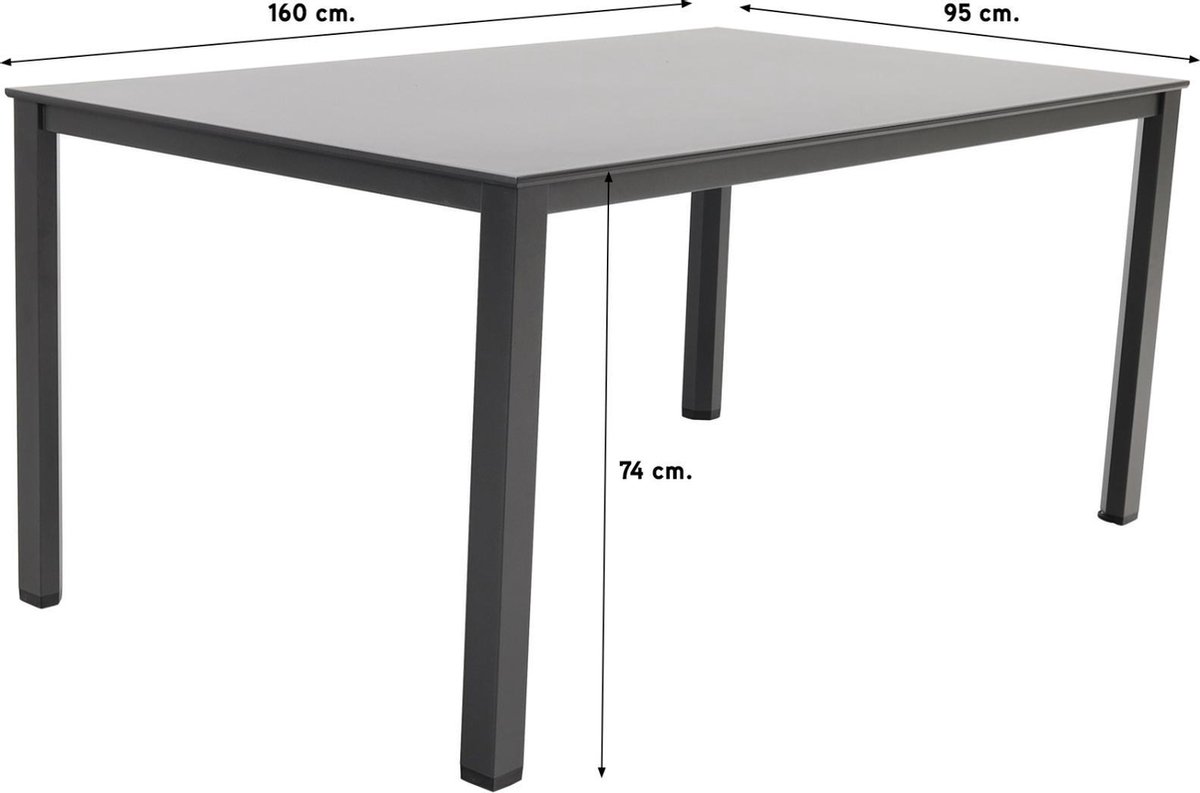 Kettler Loft/easy 160 Cm. Tuin Set - 5-delig Verstelbaar - Grijs