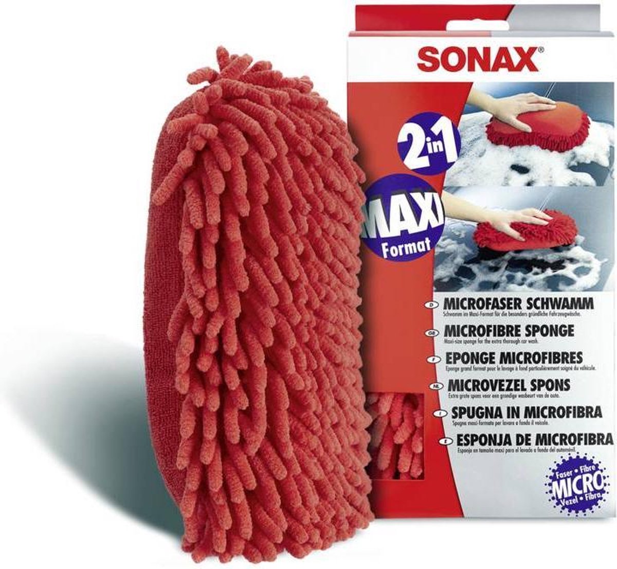 Sonax Microvezelspons 28 Cm - Rood
