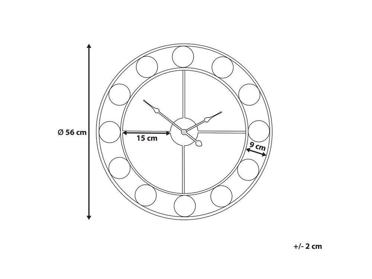 Beliani Reiden Wandklok Ijzer 56 X 56 Cm