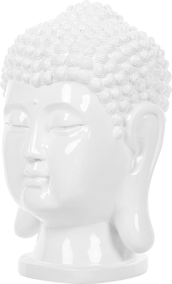 Beliani Buddha Decofiguur Polyresin 24 X 24 Cm - Wit