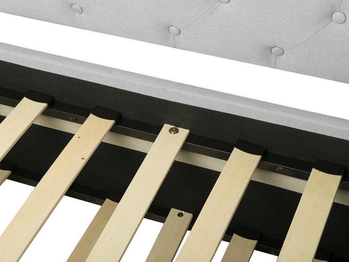 Beliani Libourne Bedbank Polyester 184 X 220 Cm - Grijs