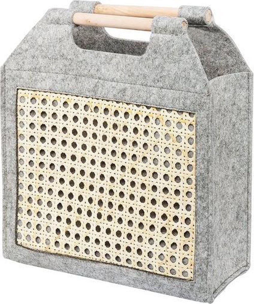 Beliani Sariot Mandenset Vilt 18 X 42 Cm - Grijs