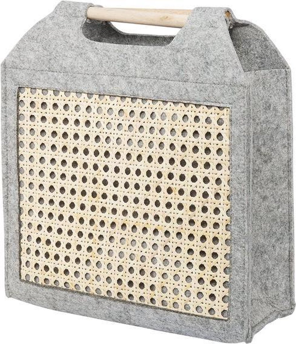 Beliani Sariot Mandenset Vilt 18 X 42 Cm - Grijs
