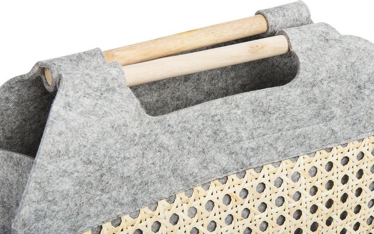Beliani Sariot Mandenset Vilt 18 X 42 Cm - Grijs