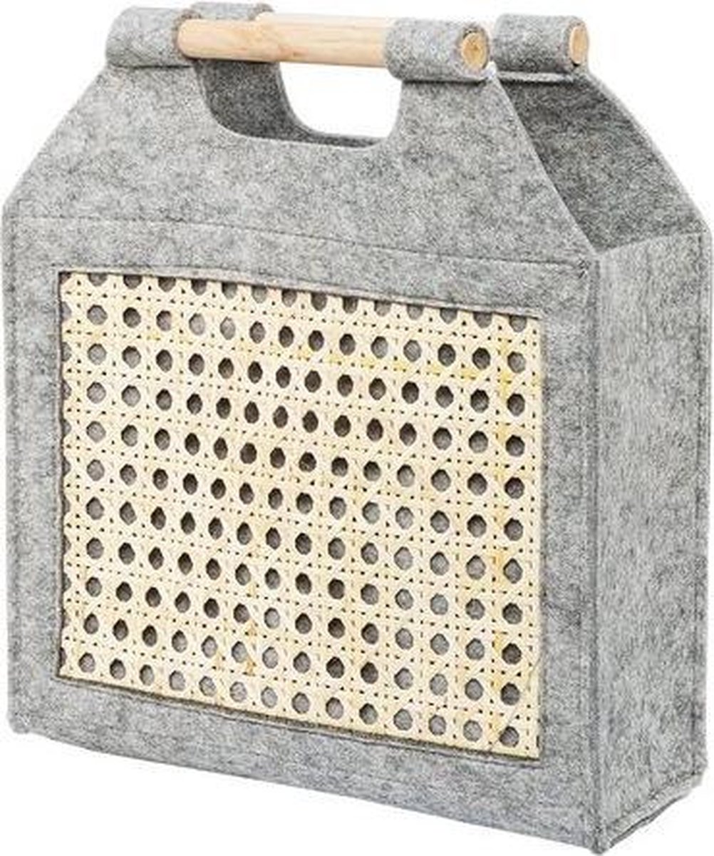 Beliani Sariot Mandenset Vilt 18 X 42 Cm - Grijs