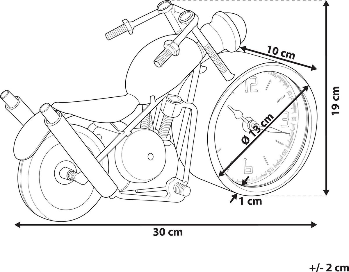 Beliani Berno Tafelklok Ijzer 11 X 30 Cm - Zwart