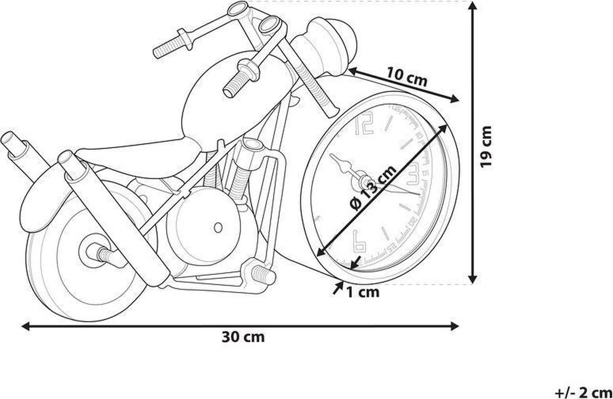 Beliani Berno Tafelklok Ijzer 11 X 30 Cm - Zwart