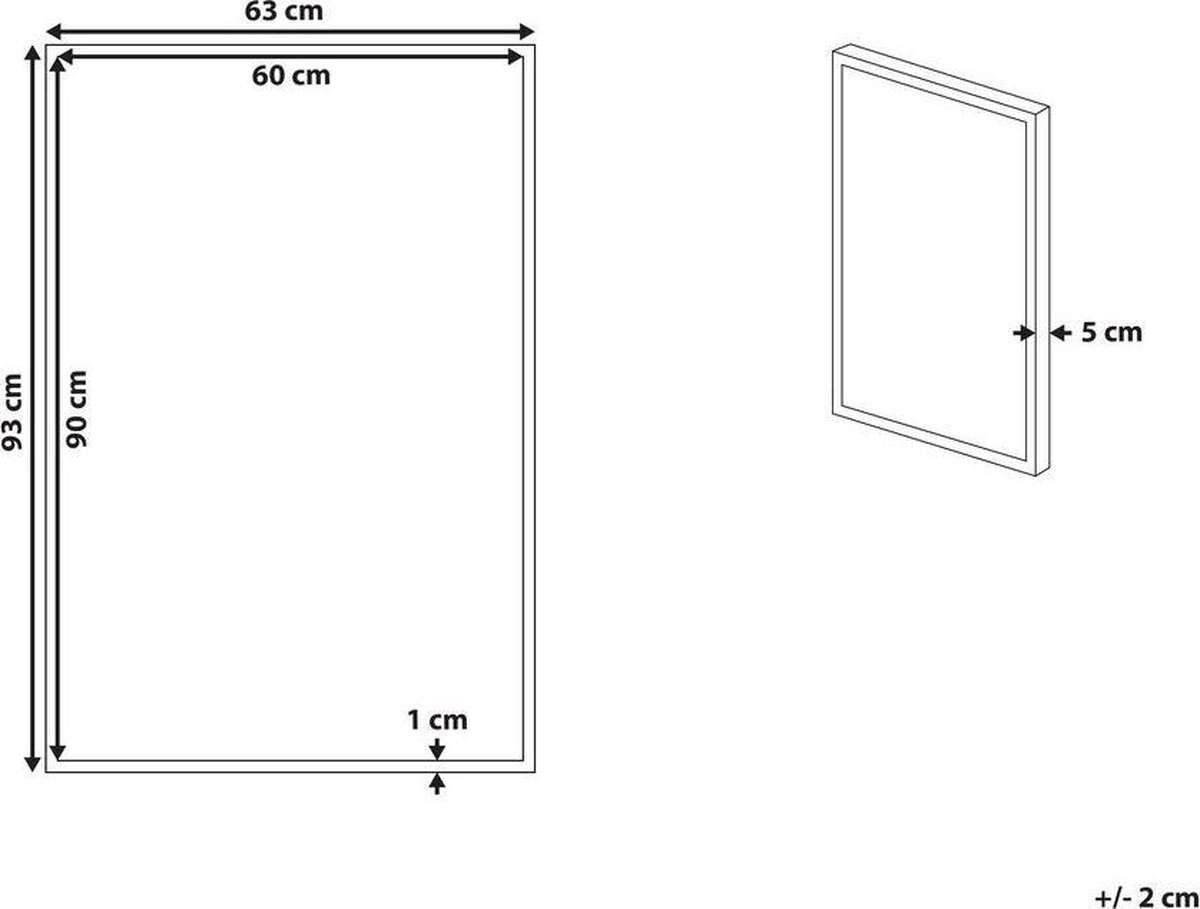 Beliani Gravoni Wanddecoratie Polyester 5 X 63 Cm - Grijs