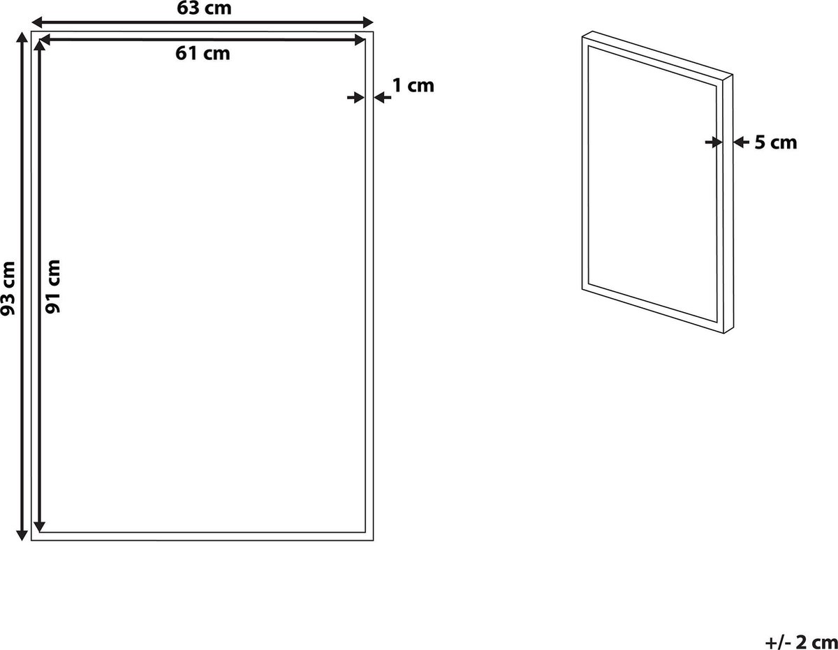Beliani Gravoni Wanddecoratie Polyester 5 X 63 Cm - Grijs