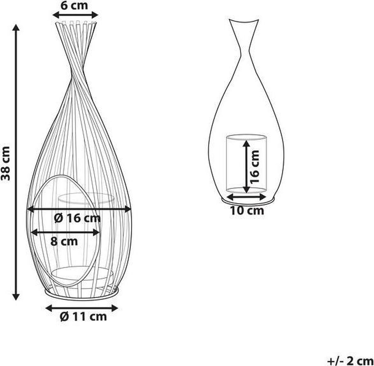 Beliani Lombok Windlicht Metaal 11 X 11 Cm - Zwart