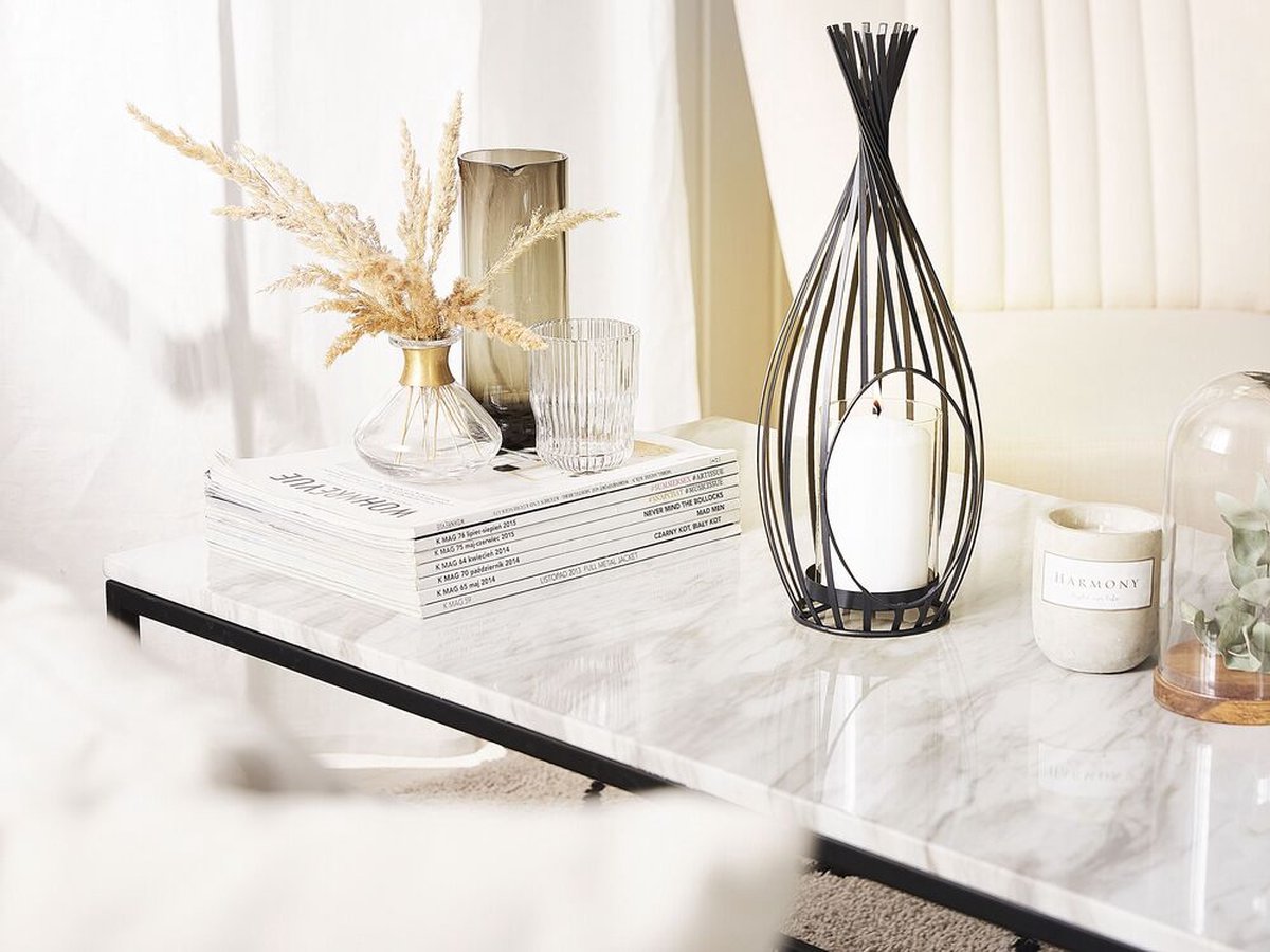 Beliani Lombok Windlicht Metaal 11 X 11 Cm - Zwart