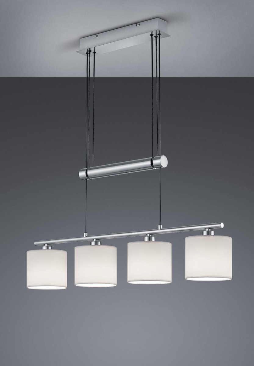 TRIO Hanglamp Garda 77-150 Cm 4 X E14 Staal 28 Watt - Blanco