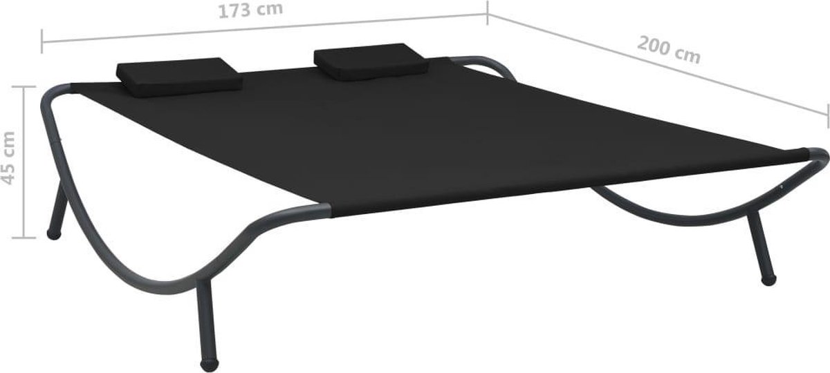 Vidaxl Loungebed Stof - Zwart