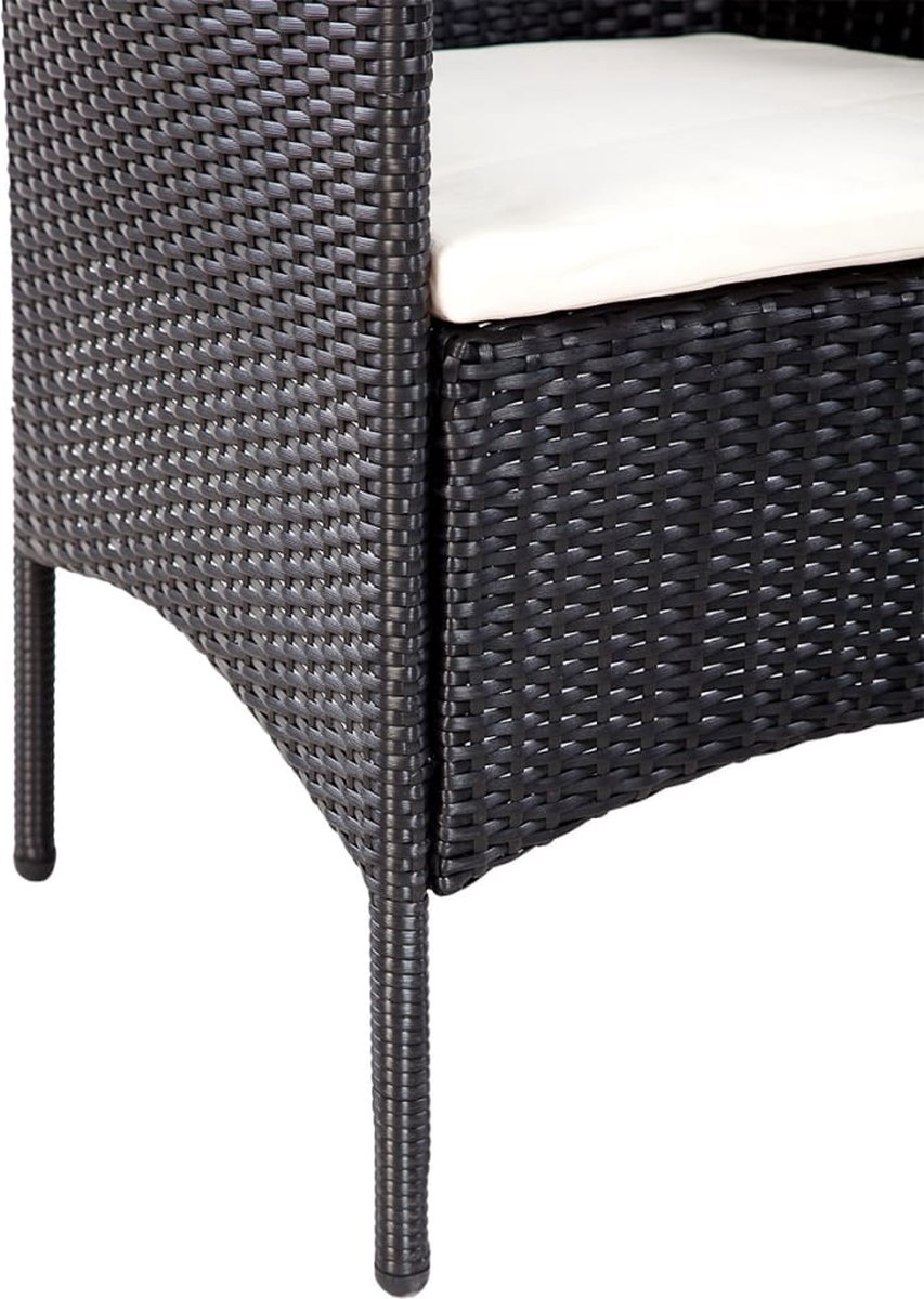 Vidaxl 4-delige Loungeset Met Kussens Poly Rattan - Zwart