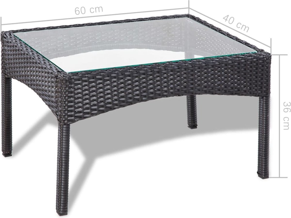 Vidaxl 4-delige Loungeset Met Kussens Poly Rattan - Zwart