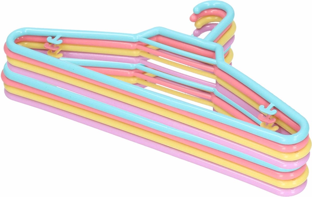 Forte Plastics 12x Pastel Gekleurde Kledinghangers 27 Cm Voor Kinderkleding - Kledingkast - Kunststof Klerenhangers - Kledinghangertjes