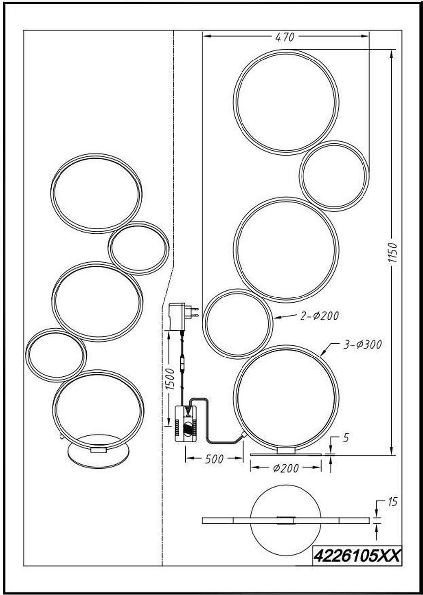 TRIO Rondo Vloerlamp - Zwart