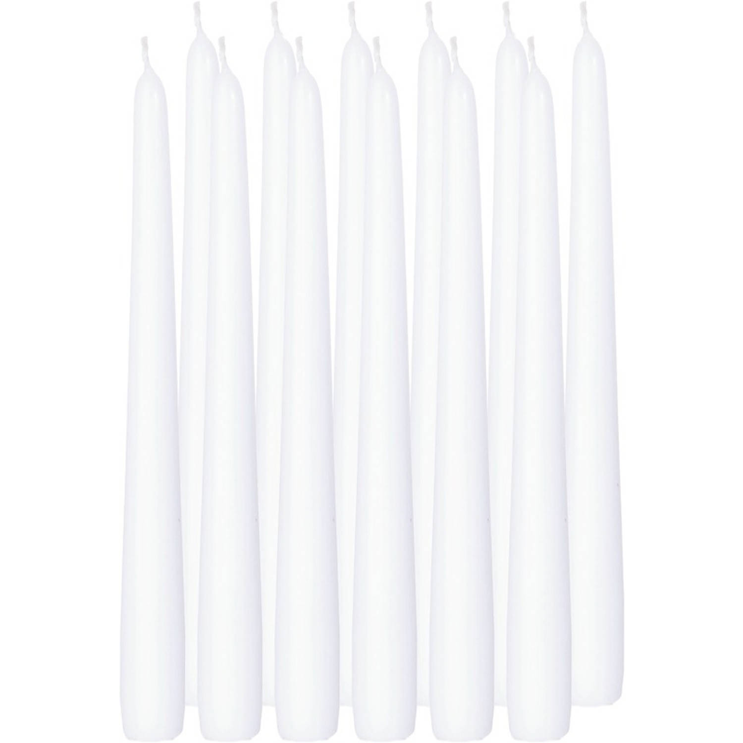 Trend Candles 12xte Dinerkaarsen 25 Cm 8 Branduren - Geurloze Kaarsen - Tafelkaarsen/kandelaarkaarsen - Wit