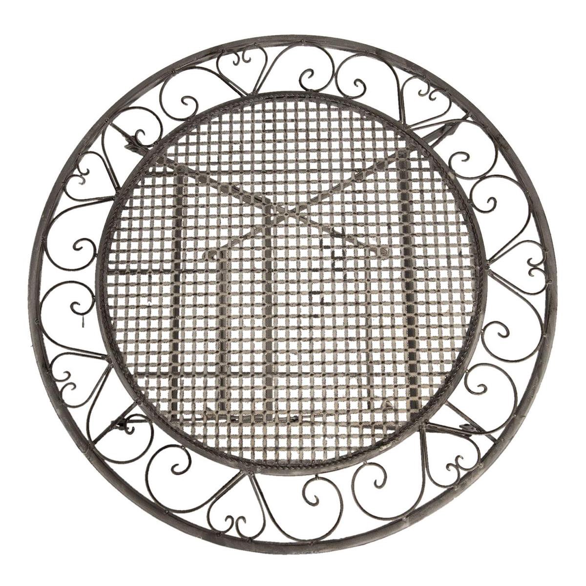 Clayre & Eef Tafel + 2 Stoelen Ø 70x76 Cm / 40x47x94 Cm (2) - Grijs