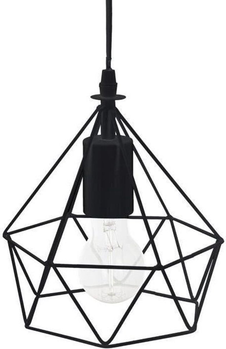 Metaaldraad Hanglamp - Ø 19 X H 22 Cm - - Negro