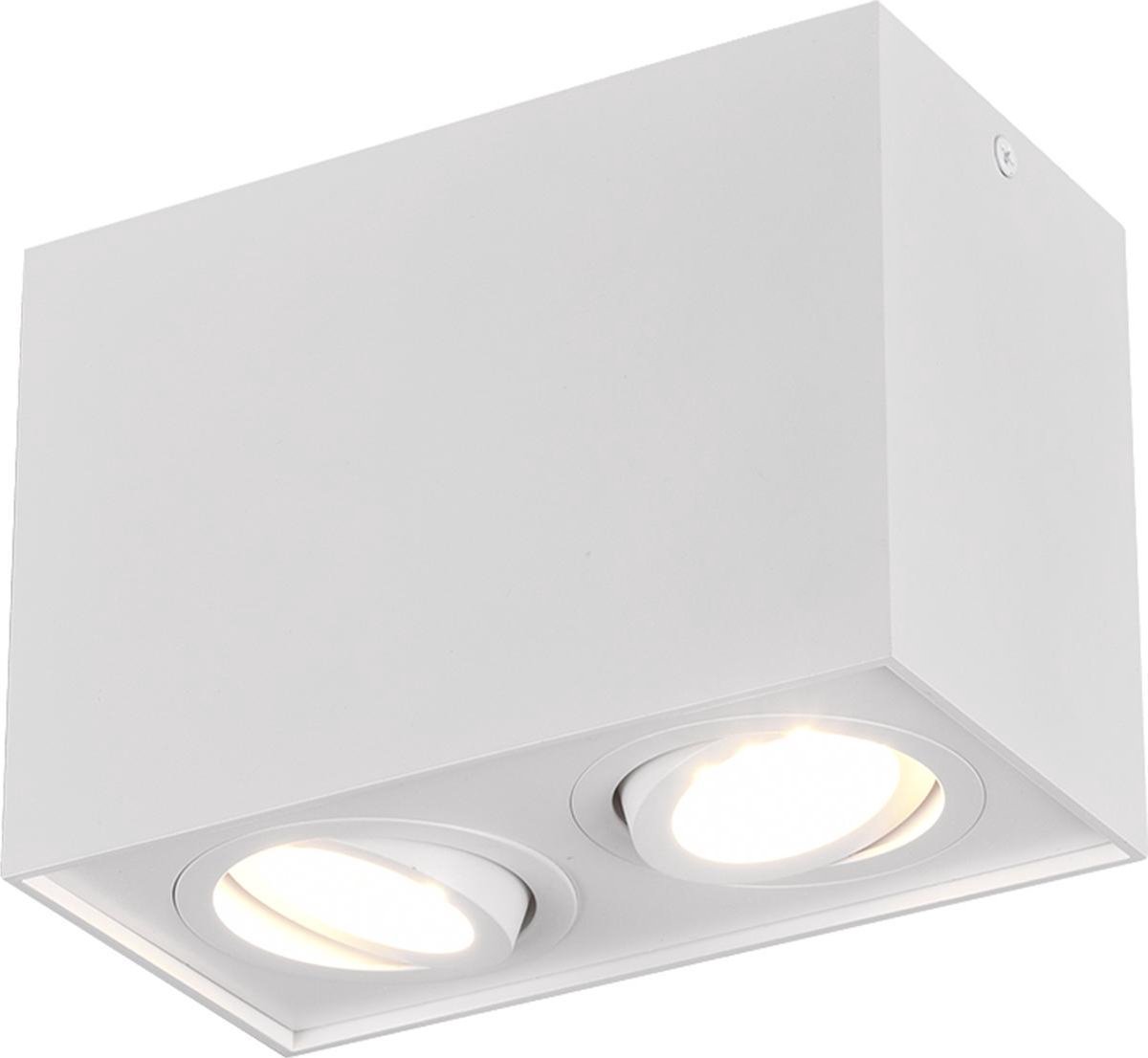 BES LED Led Plafondspot - Trion Bisqy - Gu10 Fitting - 2-lichts - Rechthoek - Mat - Aluminium - Wit