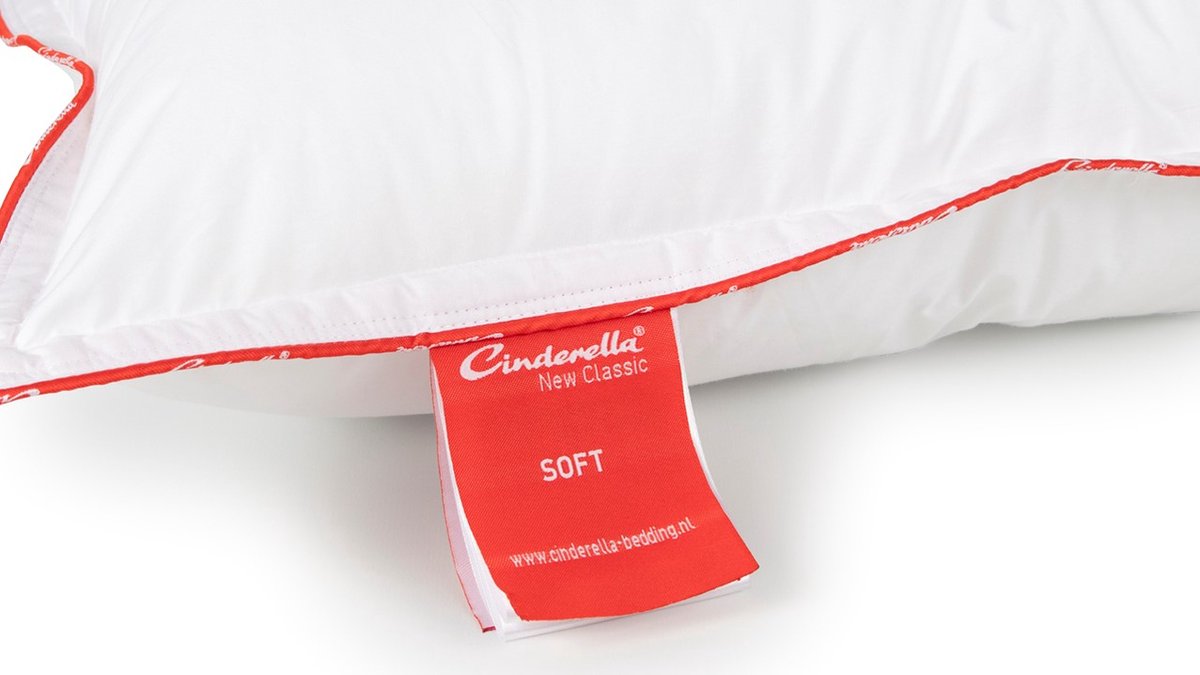 Cinderella New Classic Synthetisch Medium-zacht Hoofdkussen - 100% Ecodown Holle Polyester Vezel - - Wit
