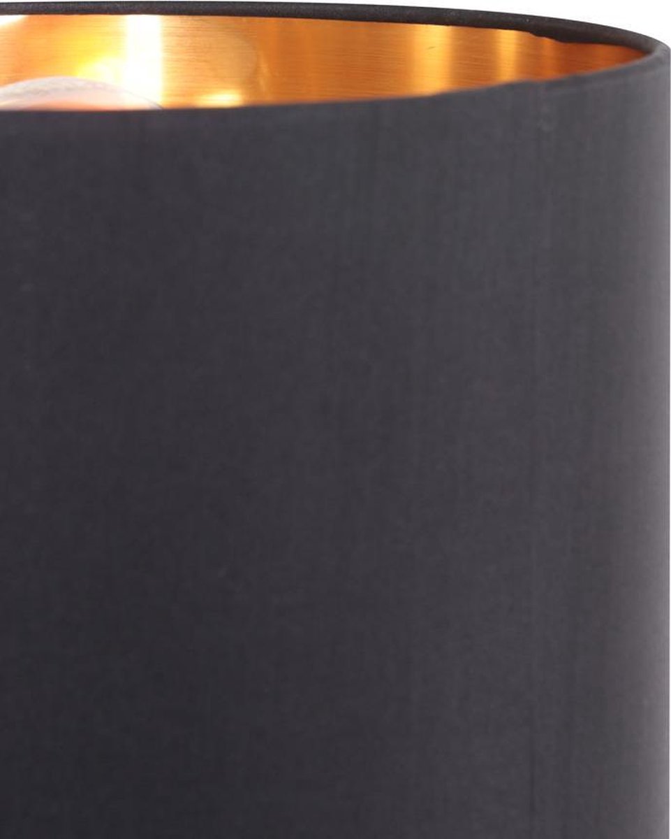 TRIO Tafellamp Hostel 33 X 22 Cm Staal/textiel/goud - Zwart