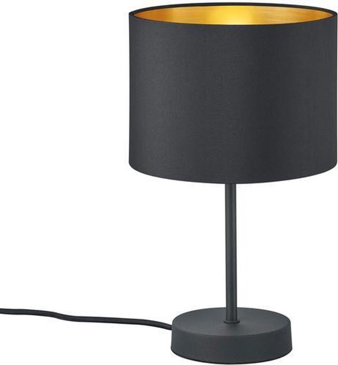 TRIO Tafellamp Hostel 33 X 22 Cm Staal/textiel/goud - Zwart