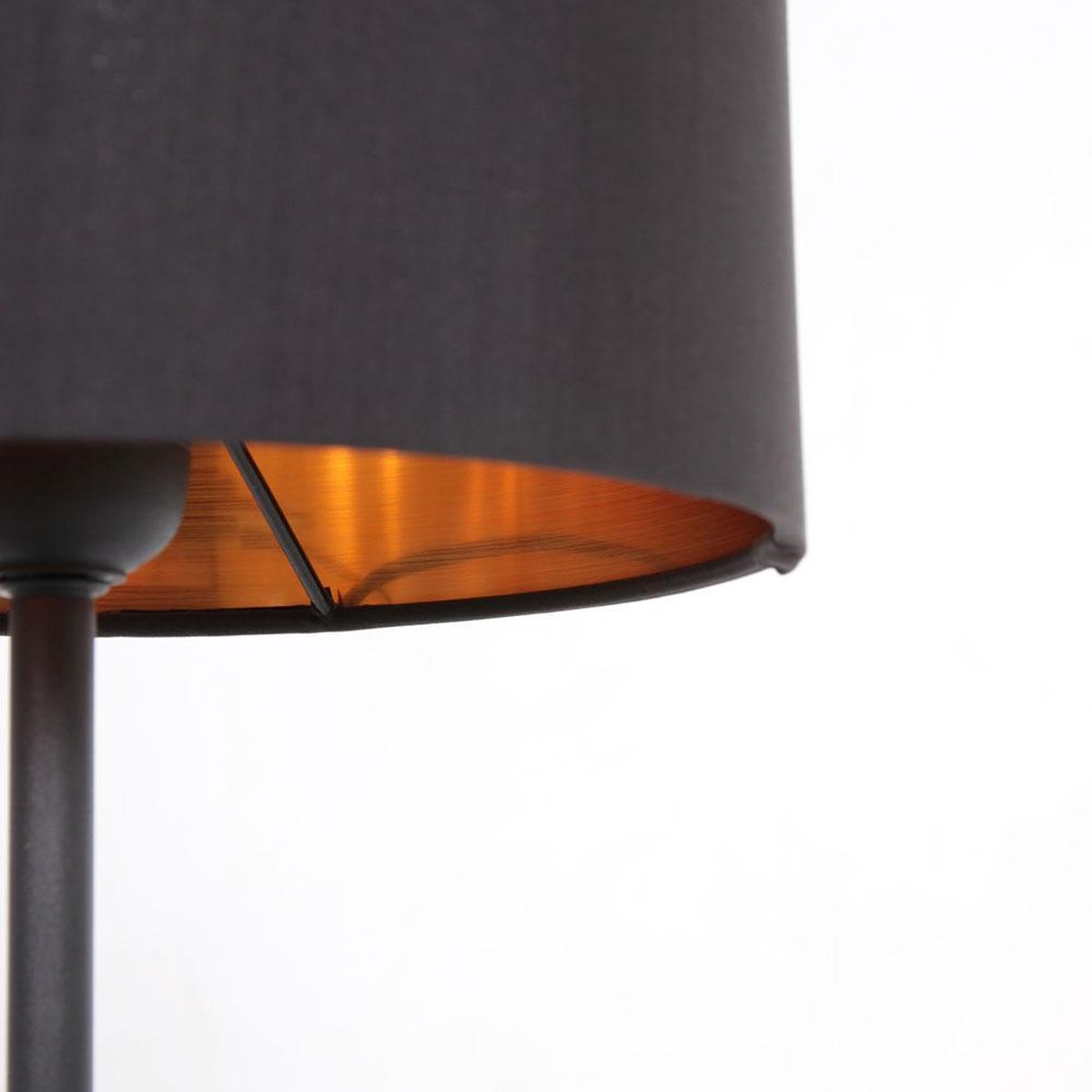 TRIO Tafellamp Hostel 33 X 22 Cm Staal/textiel/goud - Zwart