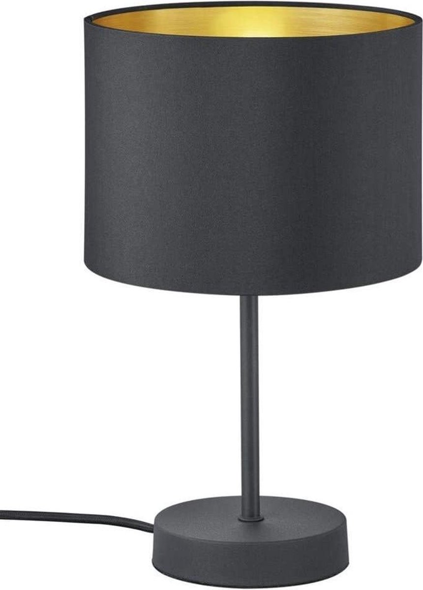 TRIO Tafellamp Hostel 33 X 22 Cm Staal/textiel/goud - Zwart