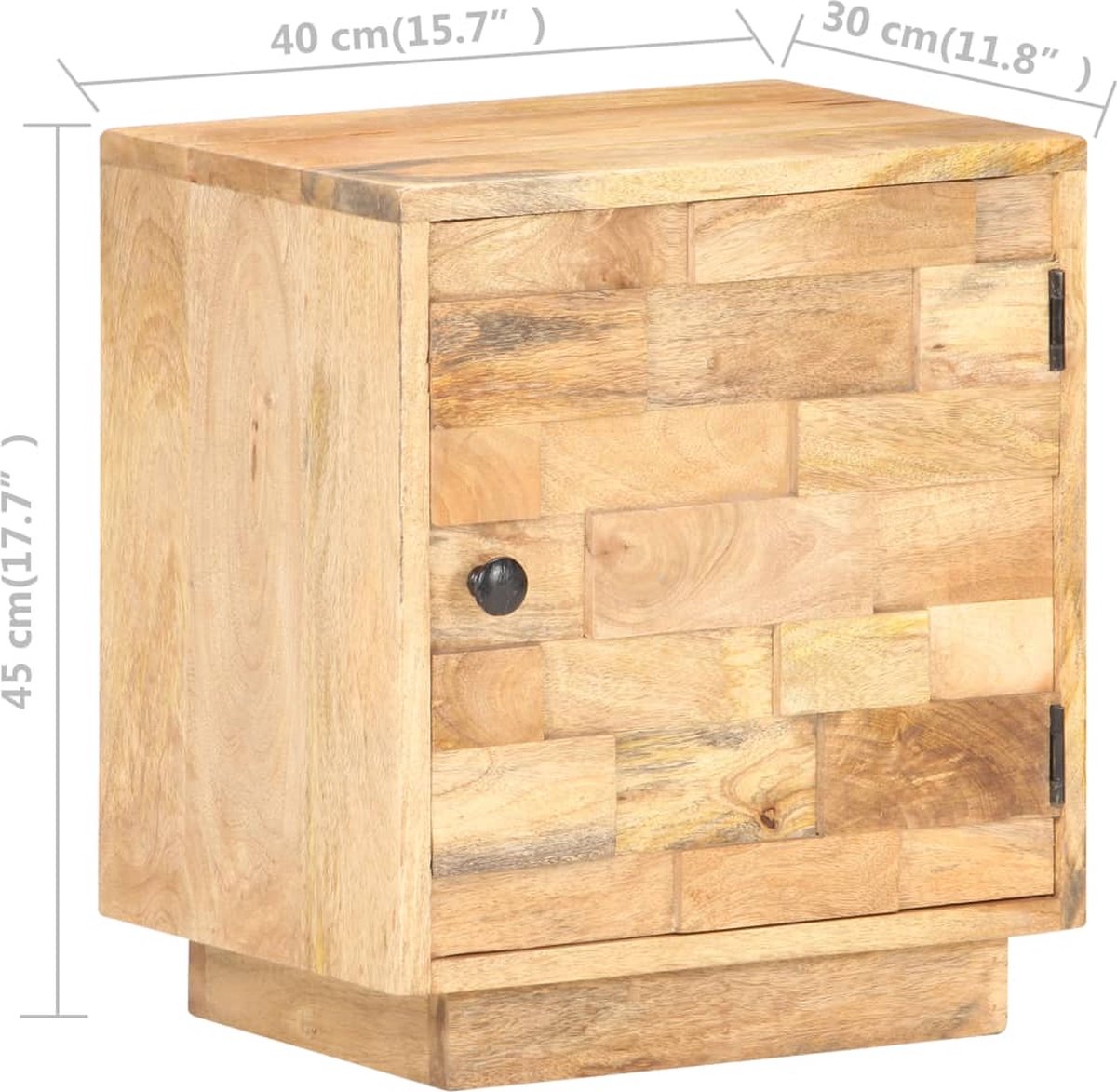 Vidaxl Nachtkastje 40x30x45 Cm Massief Mangohout - Bruin