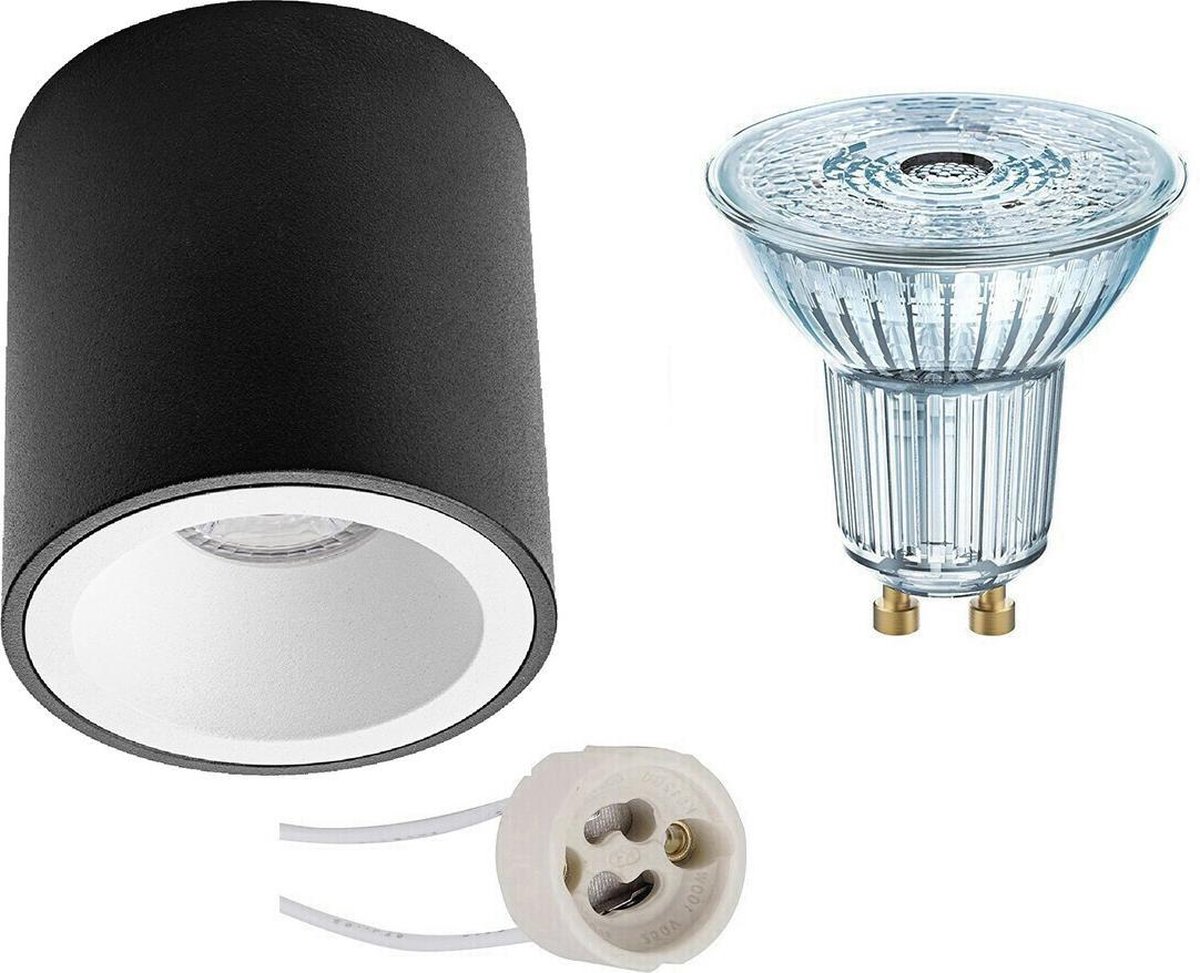 Osram - Opbouwspot Set - Parathom Par16 940 36d - Pragmi Cliron Pro - Gu10 Fitting - Dimbaar - Opbouw Rond - Mat - Zwart