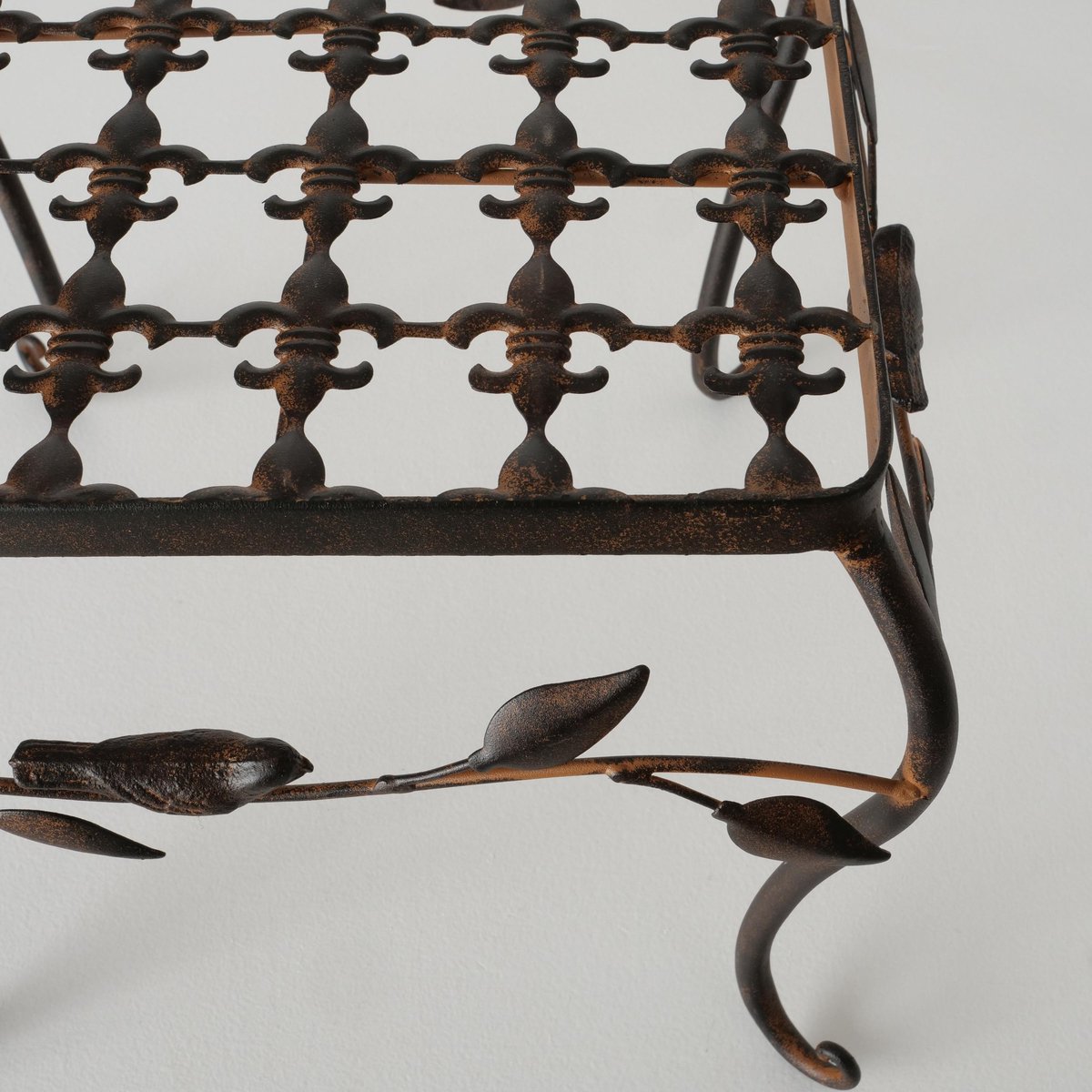 Bellatio Decorations Set Van 3x Vierkante Bijzettafels/plantenstandaards Roest Avis 20/24/27 Cm - Plantenhouders/plantentafels - Bruin