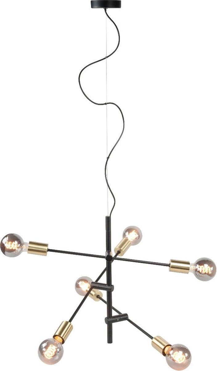 Highlight Hanglamp Sticks 6 Lichts Ø 70 Cm Goud - Zwart