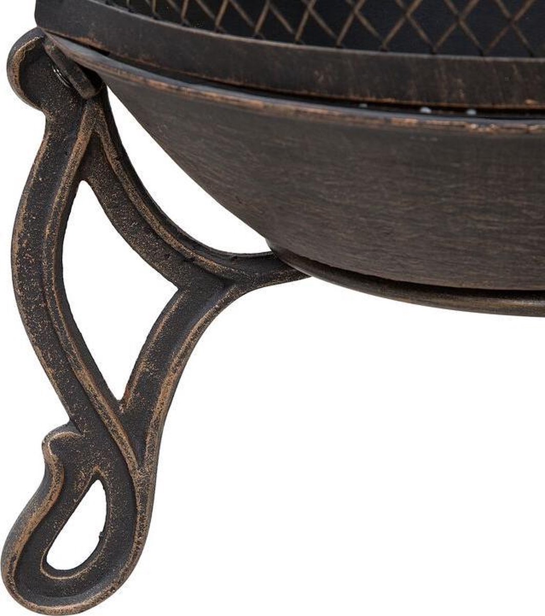 Beliani Tacora Vuurkorf Staal 37 X 37 Cm - Goud