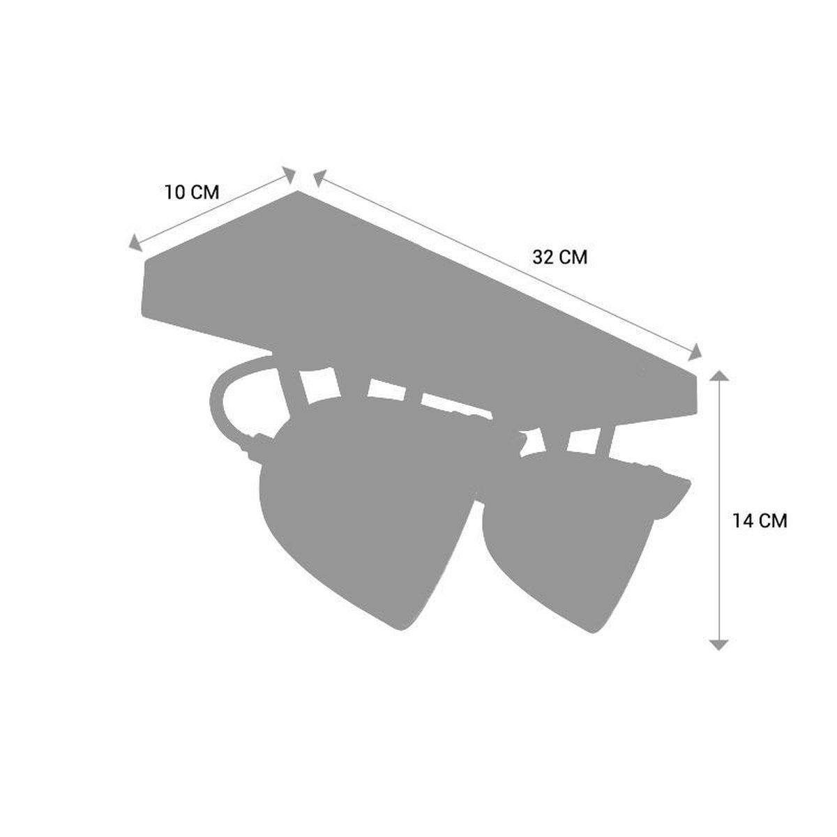 LABEL51 LED Spot Cap 2-light 32 x 10 x 14 cm - Burned Steel - Silver