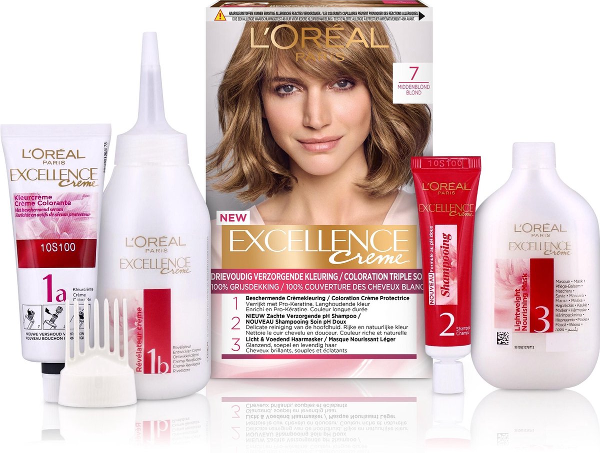 L´Oréal Paris L&apos;Oreal Haarverf Excellence Creme - 7 Middenblond - Grijs