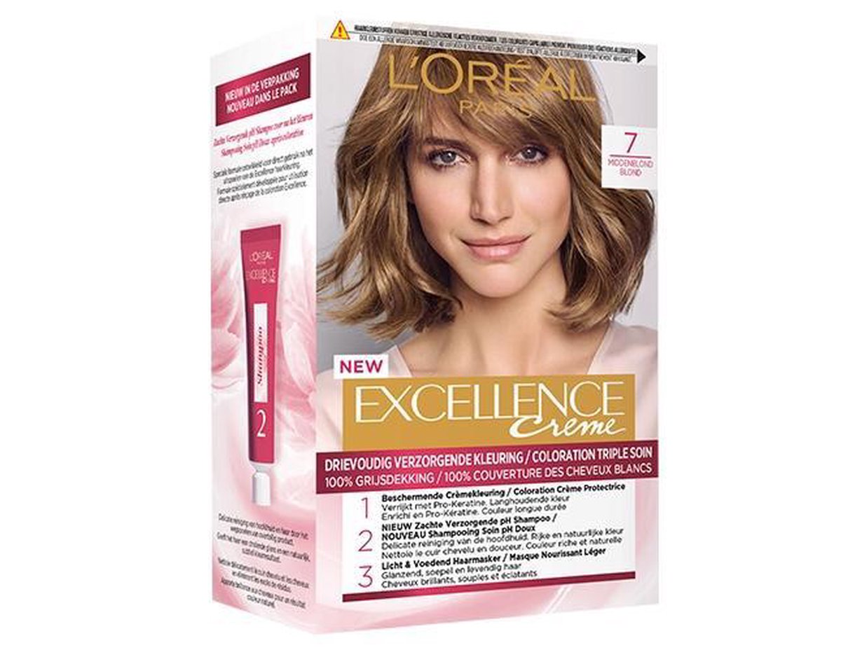 L´Oréal Paris L&apos;Oreal Haarverf Excellence Creme - 7 Middenblond - Grijs