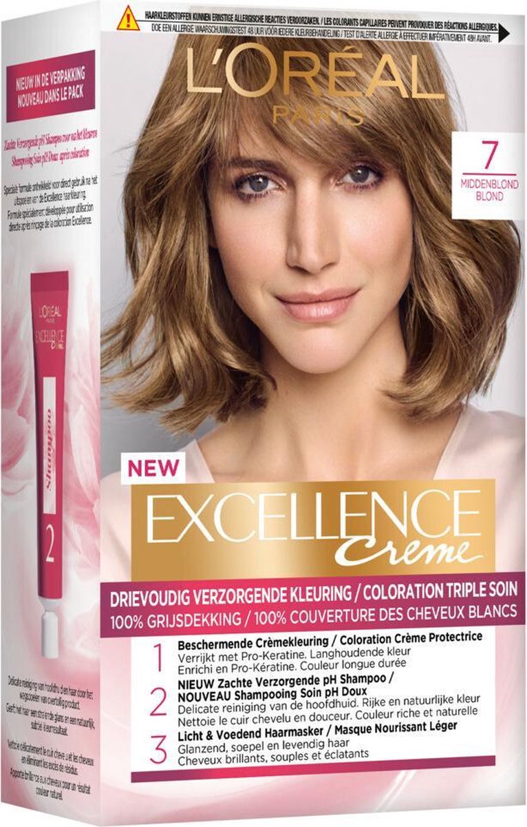 L´Oréal Paris L&apos;Oreal Haarverf Excellence Creme - 7 Middenblond - Grijs