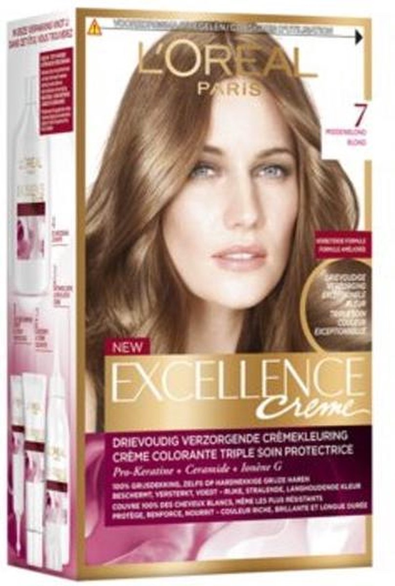L´Oréal Paris L&apos;Oreal Haarverf Excellence Creme - 7 Middenblond - Grijs