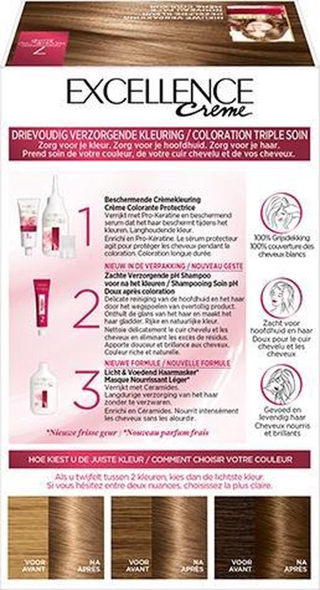 L´Oréal Paris L&apos;Oreal Haarverf Excellence Creme - 7 Middenblond - Grijs